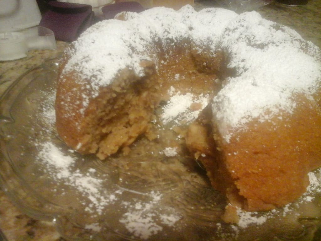 Apple Streusel Bundt Cake Cut