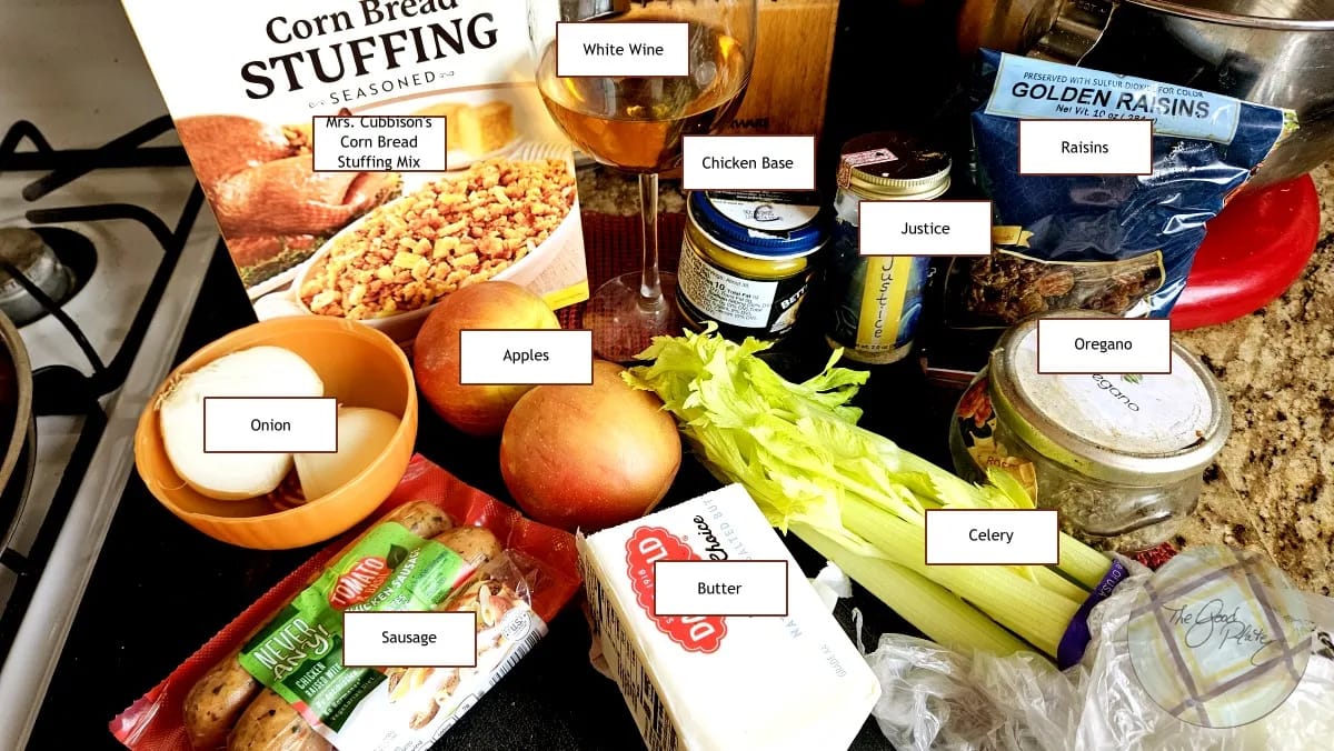 Apple Sausage Cornbread Stuffing Mise