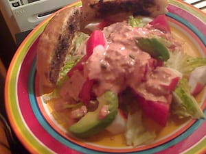 Thousand Island Dressing with Balsamic Toasts