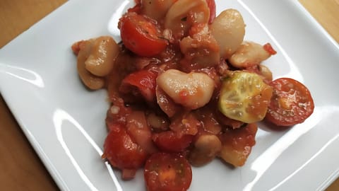 Giant Beans in Tomato Sauce Salad
