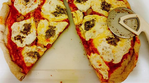 Whole Wheat Sourdough Pizza With Pesto Served