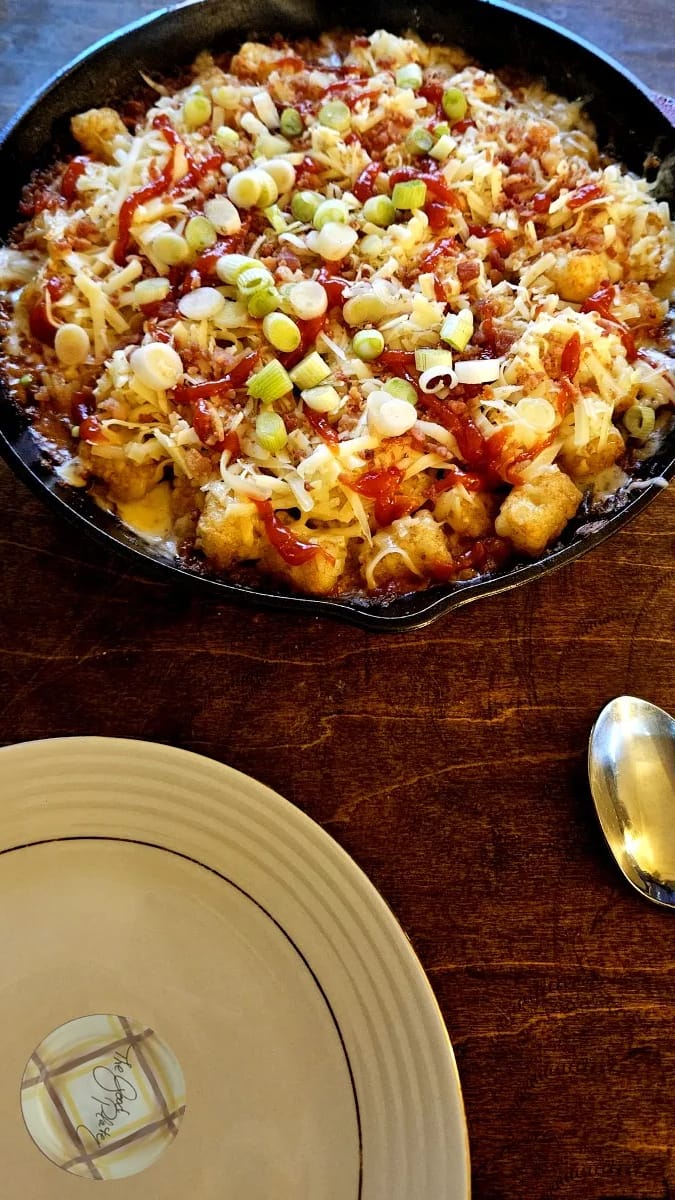 Spicy Cheeseburger Casserole Plated